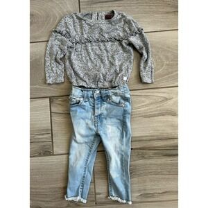 7 Seven for all Mankind~Infant Girls 2 Piece Outfit Set~~12 Months Jeans Top